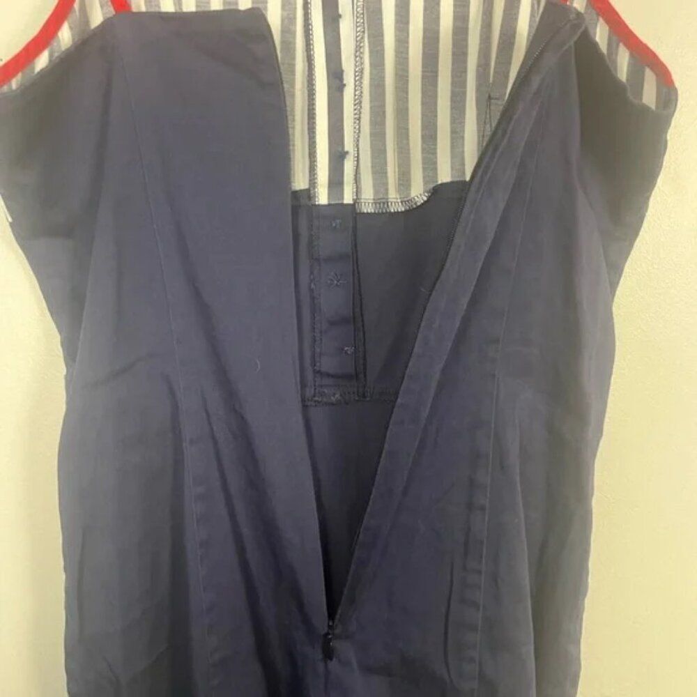 🎀Voodoo Vixen Sailor Dress Rockabilly Blue & Red pinup wiggle nautical retro S - Picture 4 of 8